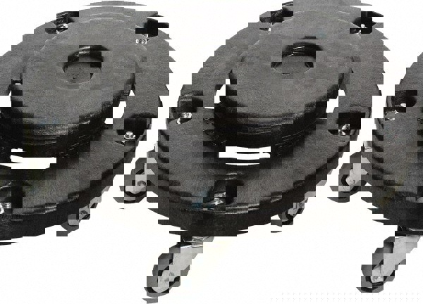 Pack of (2) Round Plastic Trash Can Dollies